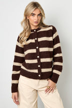 Polyester fiber (polyester) Knit cardigan Stripes Casual Fall/Winter  Clothes