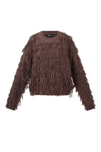 Knitted sweater with fringes