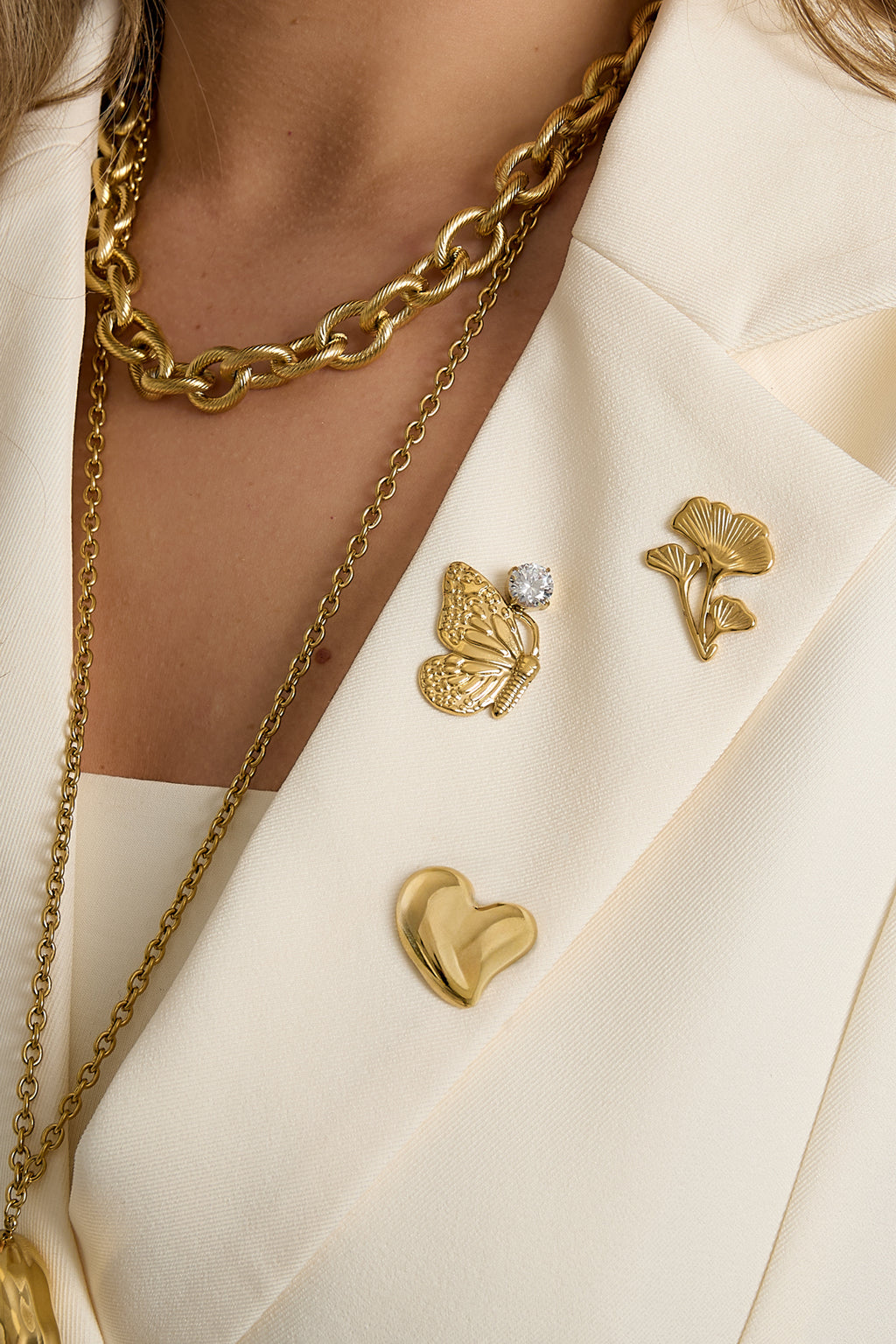 Stainless Steel Brooches Butterfly Simple Daily Simple Series Women's jewelry