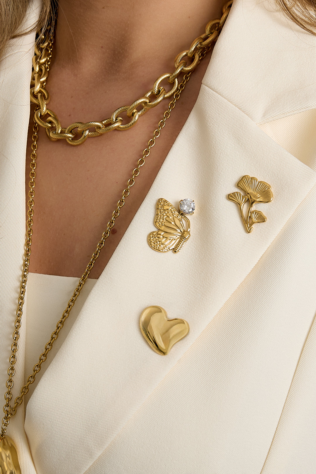 Stainless Steel Brooches Butterfly Simple Daily Simple Series Women's jewelry