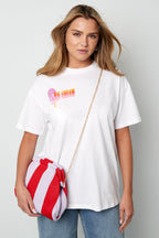 Striped beach clutch