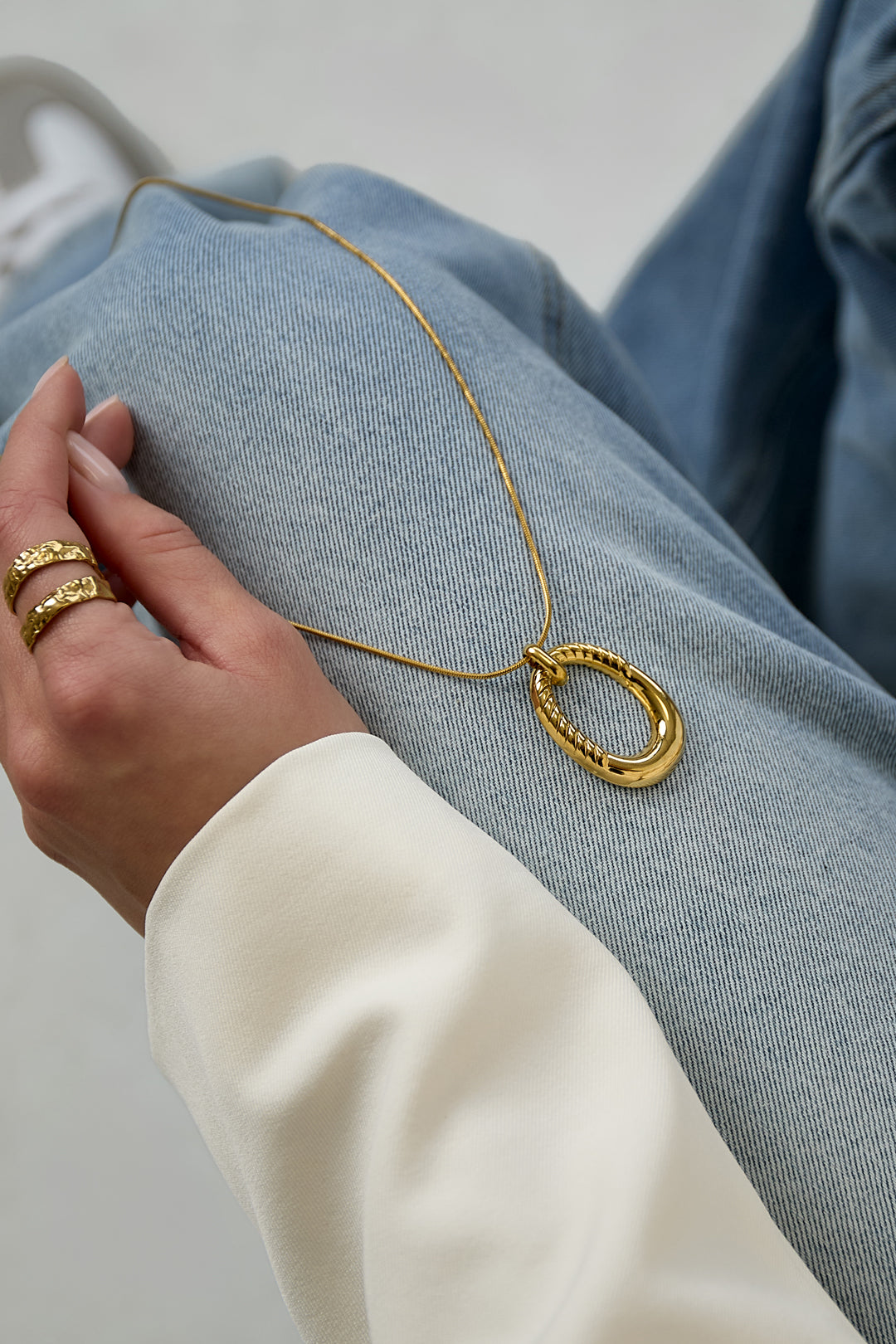 Stainless Steel Long Necklaces irregular shape Simple Daily Simple Series Women's jewelry