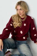 Polyester fiber (polyester) Knit sweaters Polka dots Casual Fall/Winter  Clothes