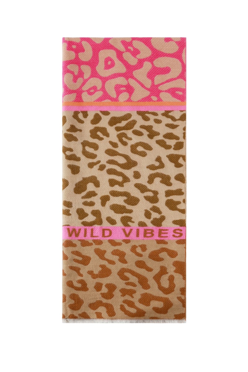 Striking scarf with prints and text
