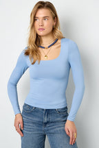 Nylon Long sleeve tops Solid color Basic All Fit  Clothes