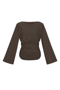 Fitted top with flared sleeves