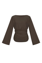 Fitted top with flared sleeves