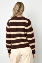 Polyester fiber (polyester) Knit cardigan Stripes Casual Fall/Winter  Clothes