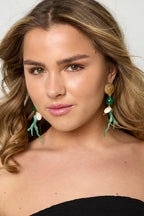 Earrings with coral and sea pendants