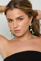 Earrings with coral and sea pendants