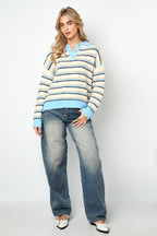Polyester fiber (polyester) Knit sweaters Stripes Casual Fall/Winter  Clothes