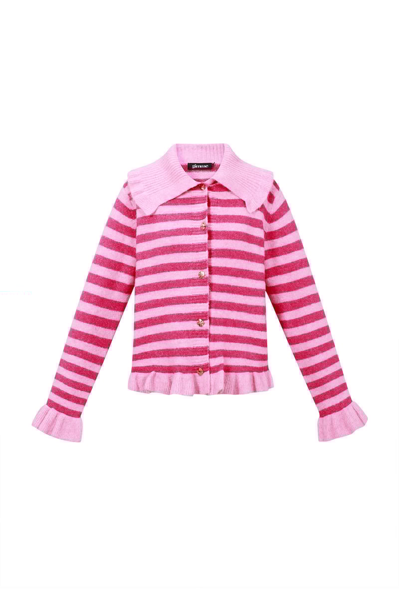 Polyester fiber (polyester) Knit cardigan Stripes Casual Fall/Winter  Clothes