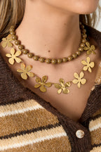 Stainless Steel Chain Necklaces Flower Casual Daily Simple Series Women's jewelry