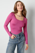 Polyester Women's Long Sleeve Bodysuit High Stretch Form-Fitting