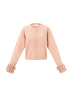 Cardigan with fringe sleeves