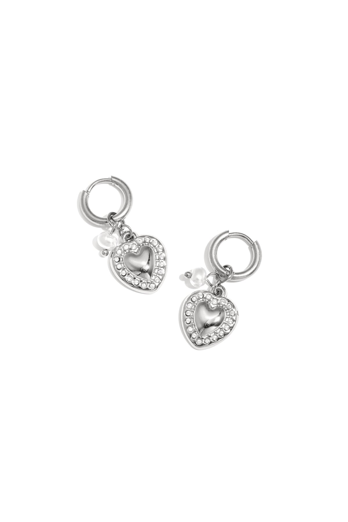 Stainless Steel Drop Earrings Heart Simple Daily Simple Series Women's jewelry