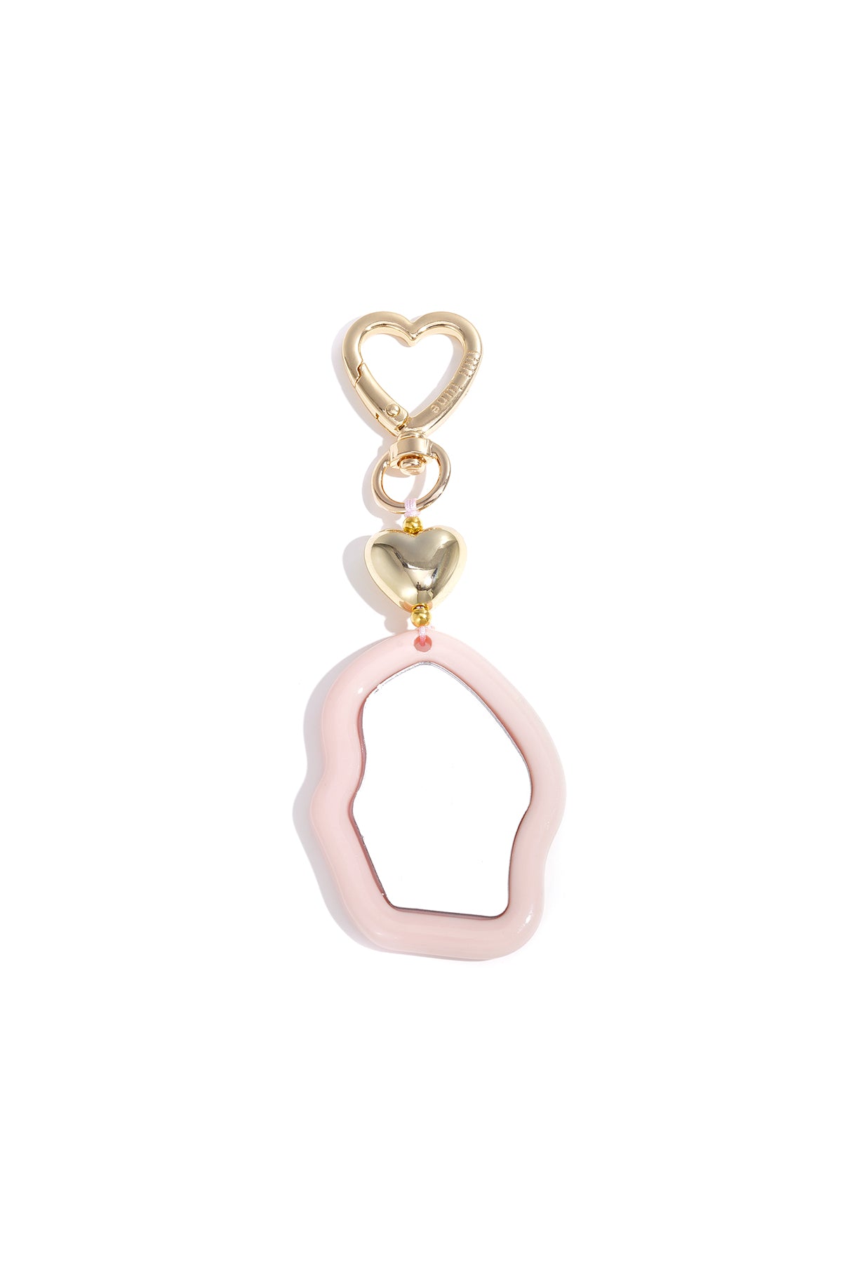 Cute Irregular Mirror Bag Charm with Heart Detail