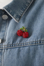 Rhinestone cherry brooch
