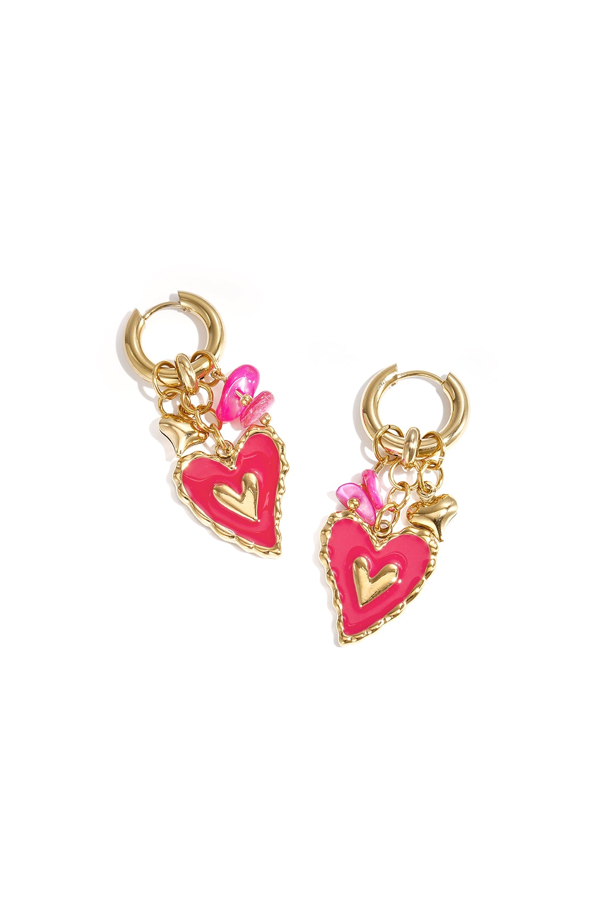 Stainless Steel Drop Earrings Heart Sweet Valentine's Day Romantic Series Women's jewelry