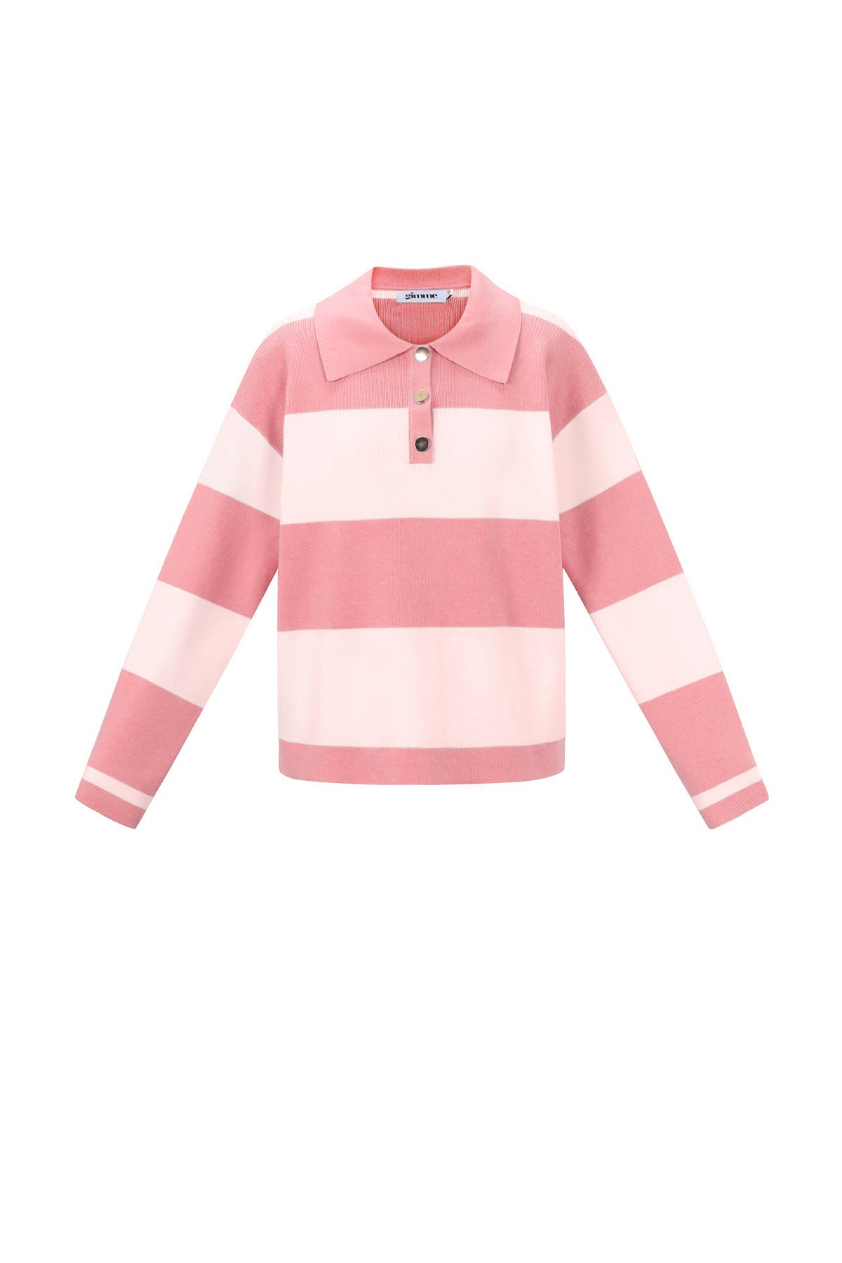 Knitted Viscose Women's Polo Sweater Stripes Fall/Winter
