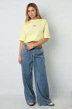 Cotton Knitted Women's T-shirt Casual Letters