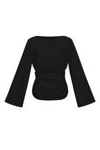 Fitted top with flared sleeves