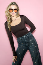 Nylon Long sleeve tops Solid color Basic All Fit  Clothes