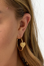 Hoop earrings with heart