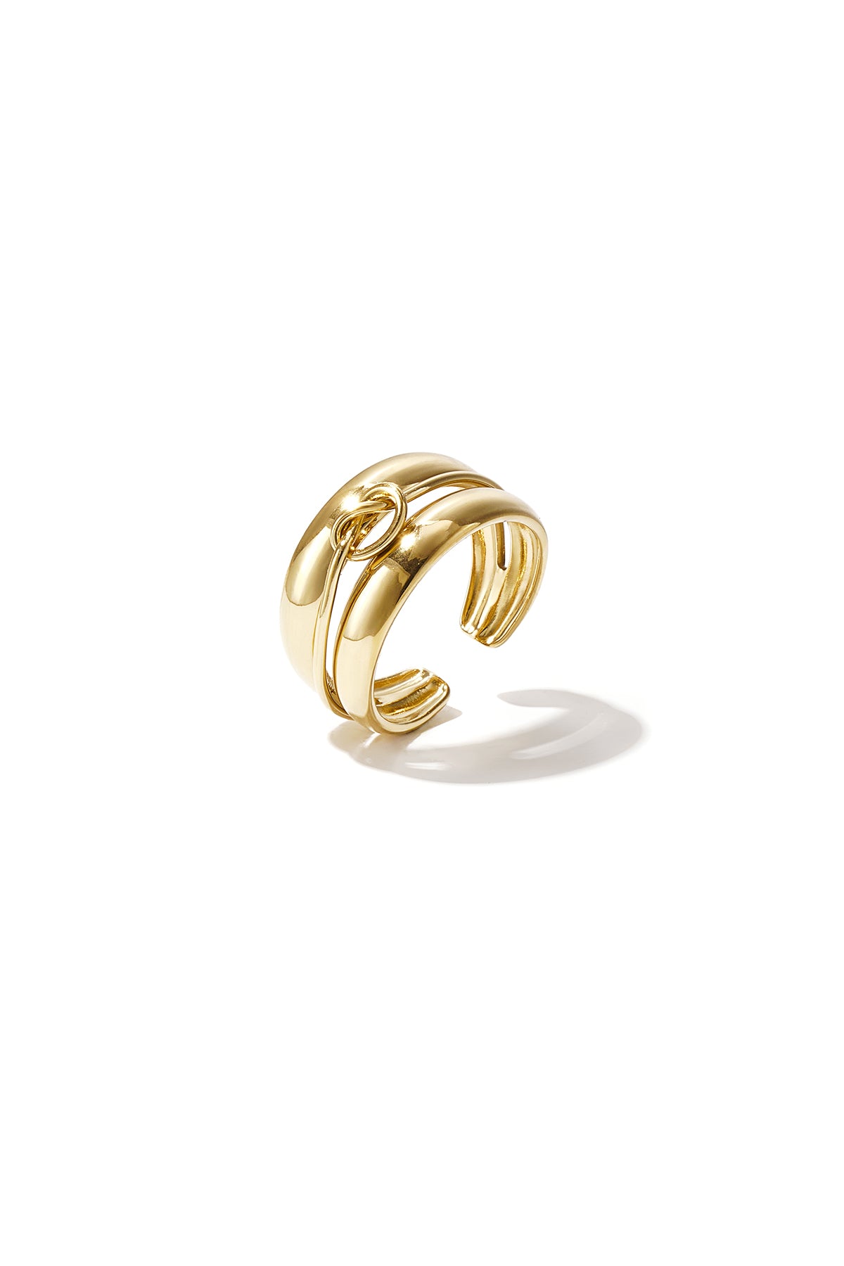 Layered ring with minimalist twisted detail